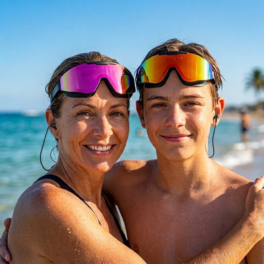 UV400 mirror swim goggles for outdoor pool swimming