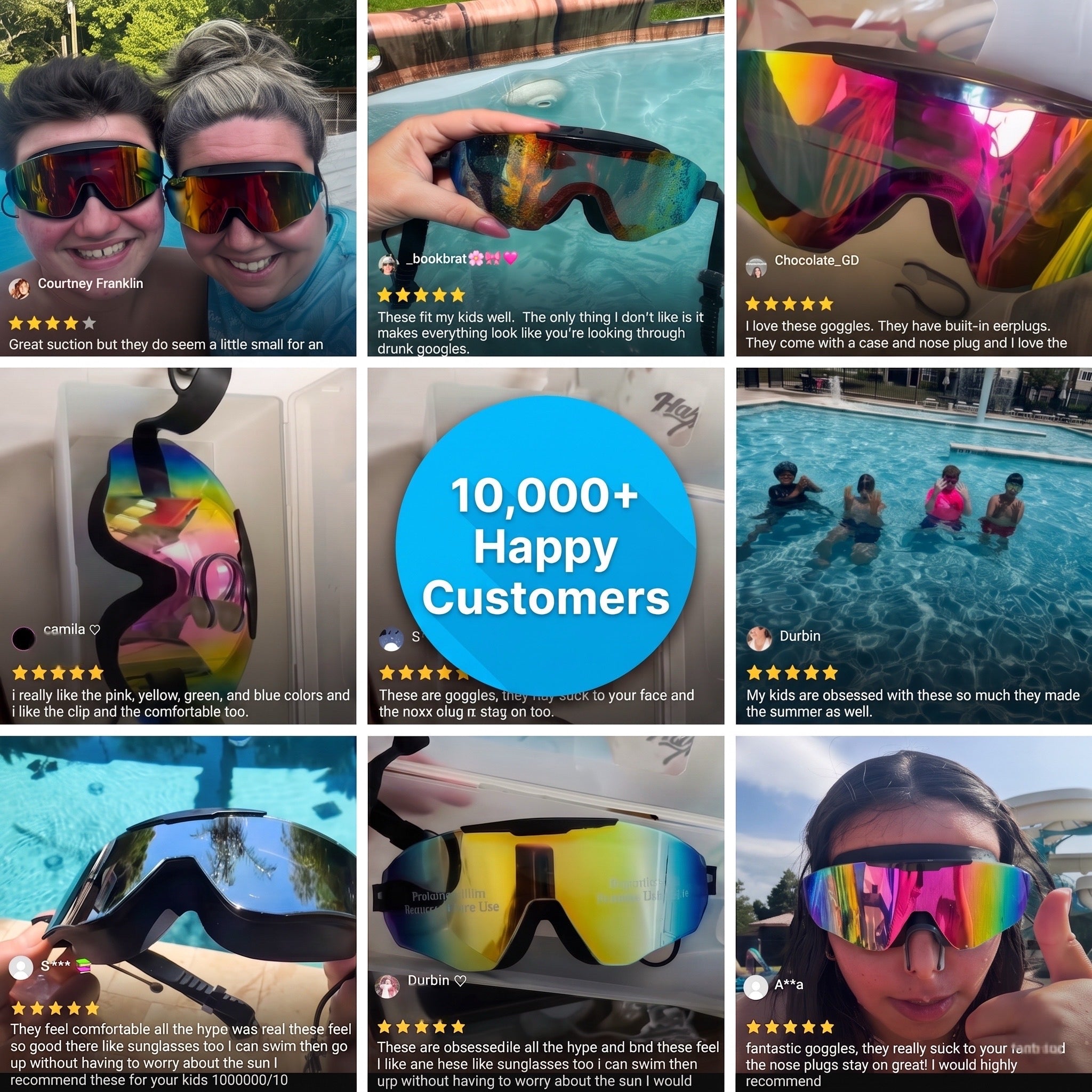 Coram swim goggle kit with nose clip and protective case