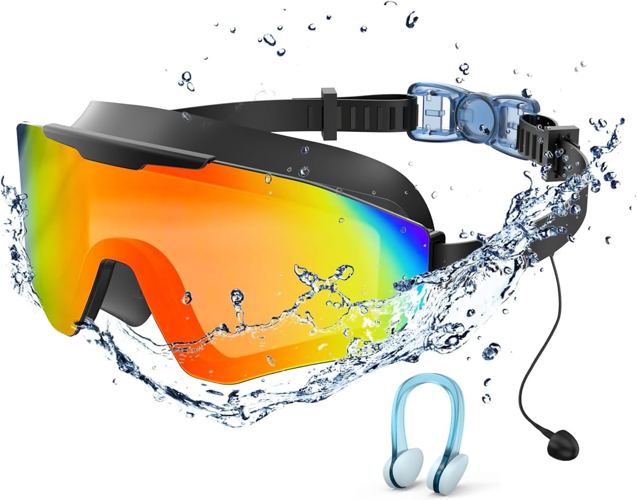 Coram Swim Goggles with Earplugs — Anti-Fog Wide View No Leak | Adults & Teens