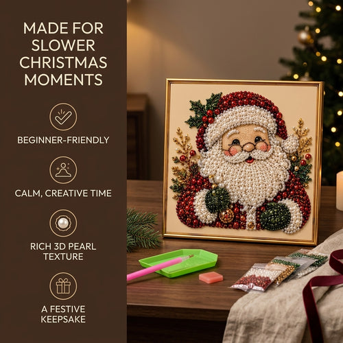 Coram Christmas Pearl Art kit features and raised pearl texture