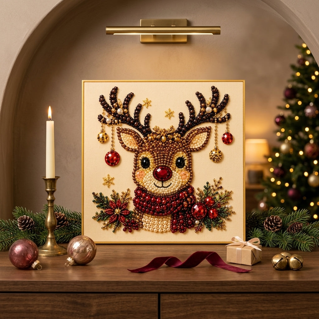 Coram Christmas Pearl Art Reindeer design